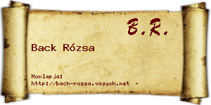 Back Rózsa névjegykártya