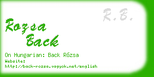 rozsa back business card