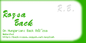 rozsa back business card